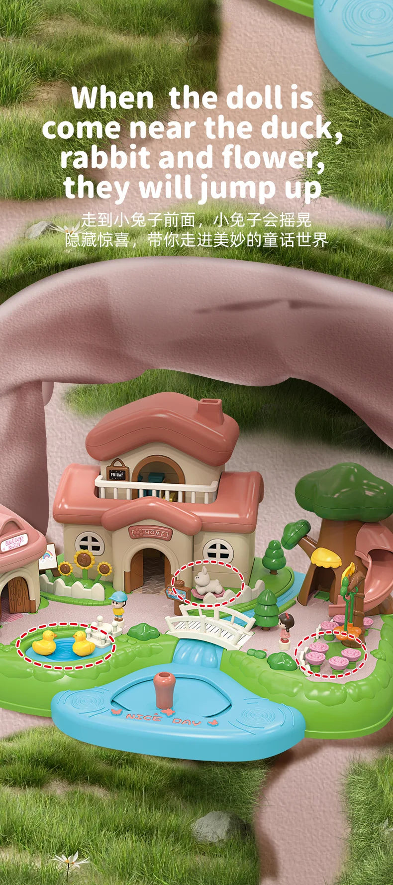 Magnetic Dollhouse Playset – Creative Princess Toy for Kids - Toki Toy Box