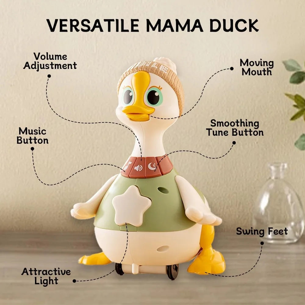 Crawling Duck Family Toy – Light-Up Musical Waddler