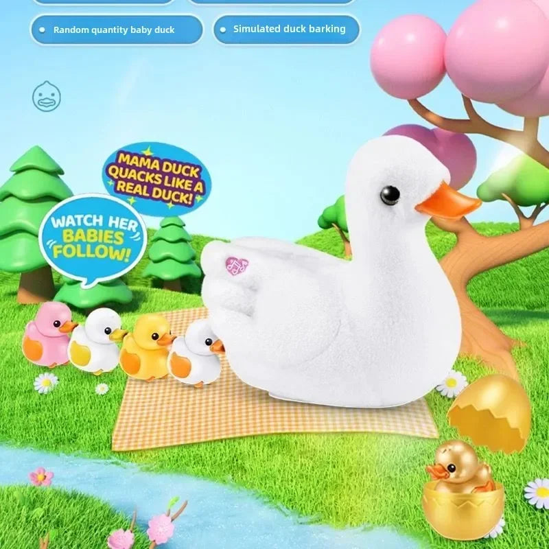 Walking Mama Duck Plush Toy – Interactive Sound Toy for Kids – Side View | Toki Toy Box