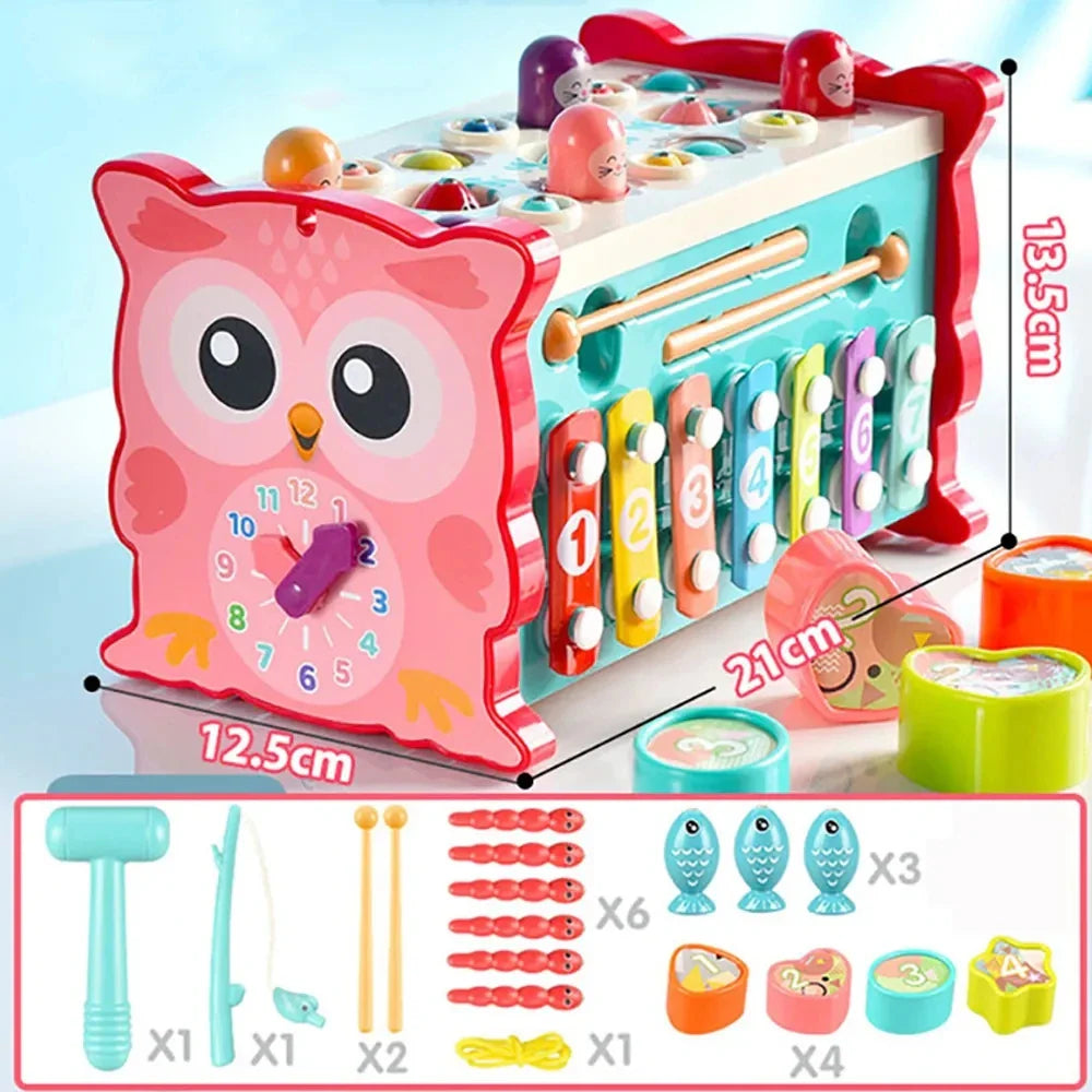 Montessori Owl Activity Cube – 6-in-1 Smart Play Toy – Detail | Toki Toy Box