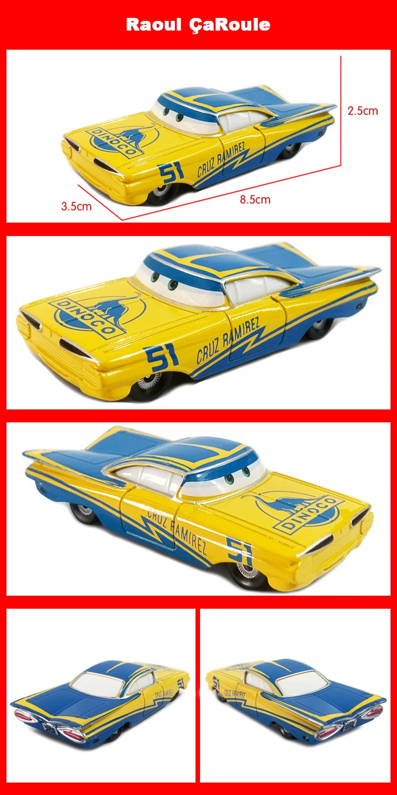 Cartoon Race Car Die-Cast Toy – Pull Back Fun
