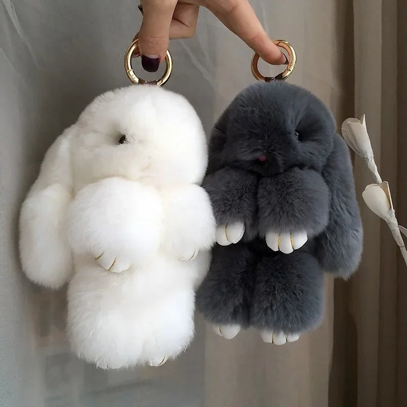 Fluffy Bunny Keychain – Soft Cute Charm for Girls – Detail | Toki Toy Box
