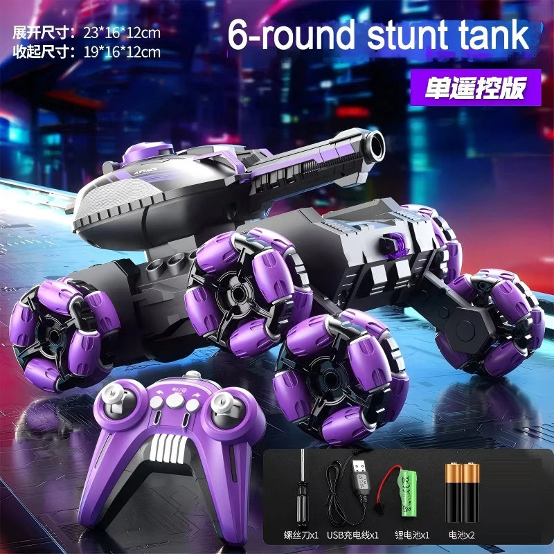 Transforming Stunt RC Car – Robot Tank LED Drift