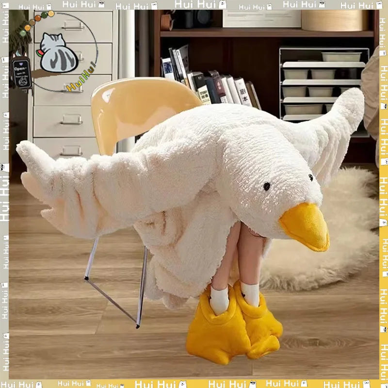 Goose Hooded Fleece Robe – Side View | Toki Toy Box