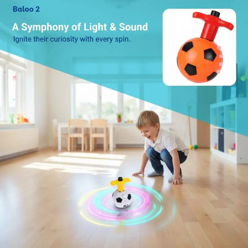 Football Spinning Top LED Music Toy | Toki Toy Box
