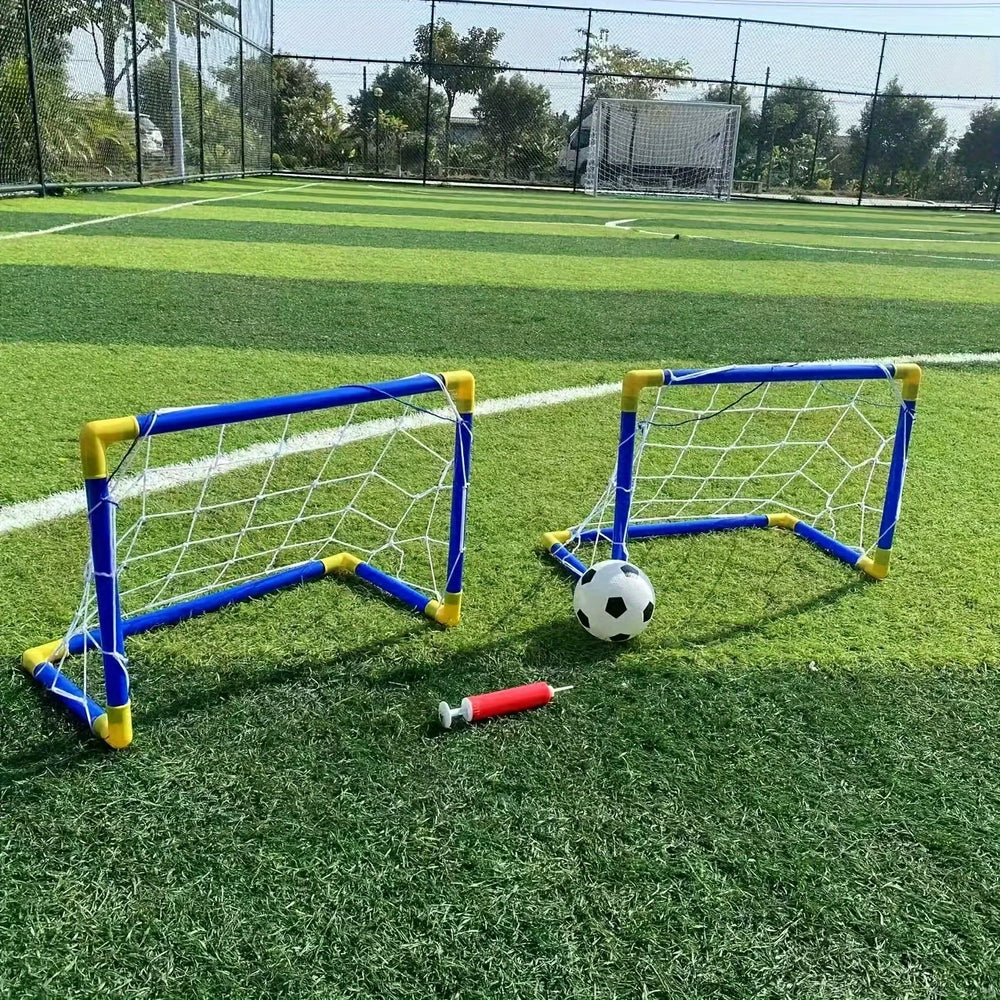 Portable Kids Soccer Goal Set with Ball – 2 Pack