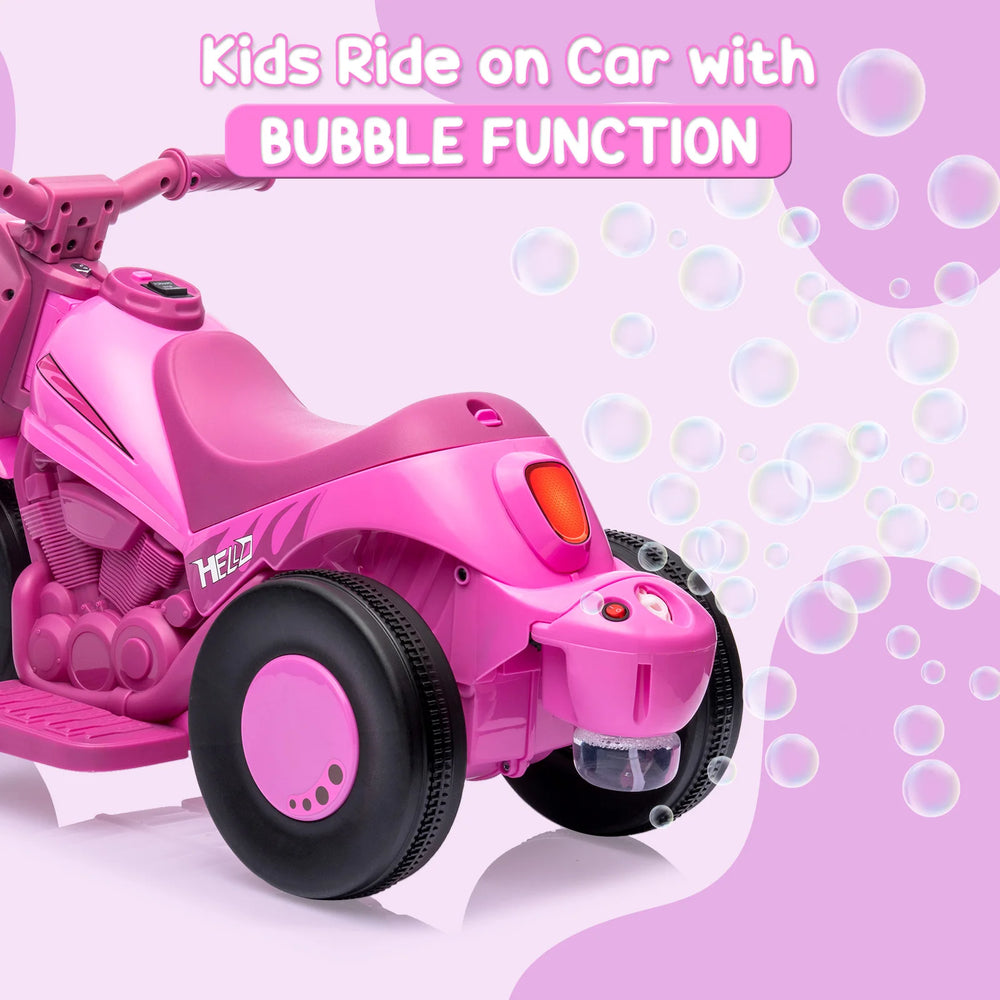 Kids Ride-On Bubble Motorcycle with Lights & Music