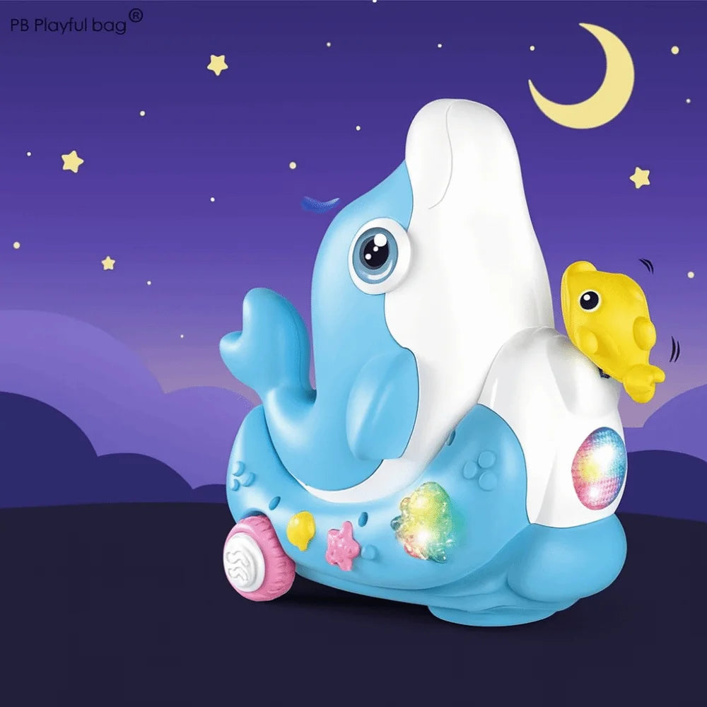 LED Dolphin Walking Toy – Musical Ball Blower – Packaging | Toki Toy Box