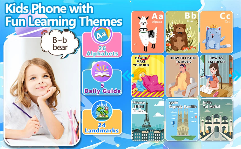 Smart Kids Toy Phone with Camera & Games - Toki Toy Box
