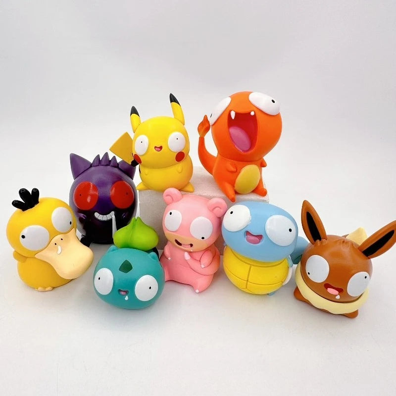 Cute Monster Mini Figures Set (8pcs) | Big-Eye Collectibles | Toki Toy Box