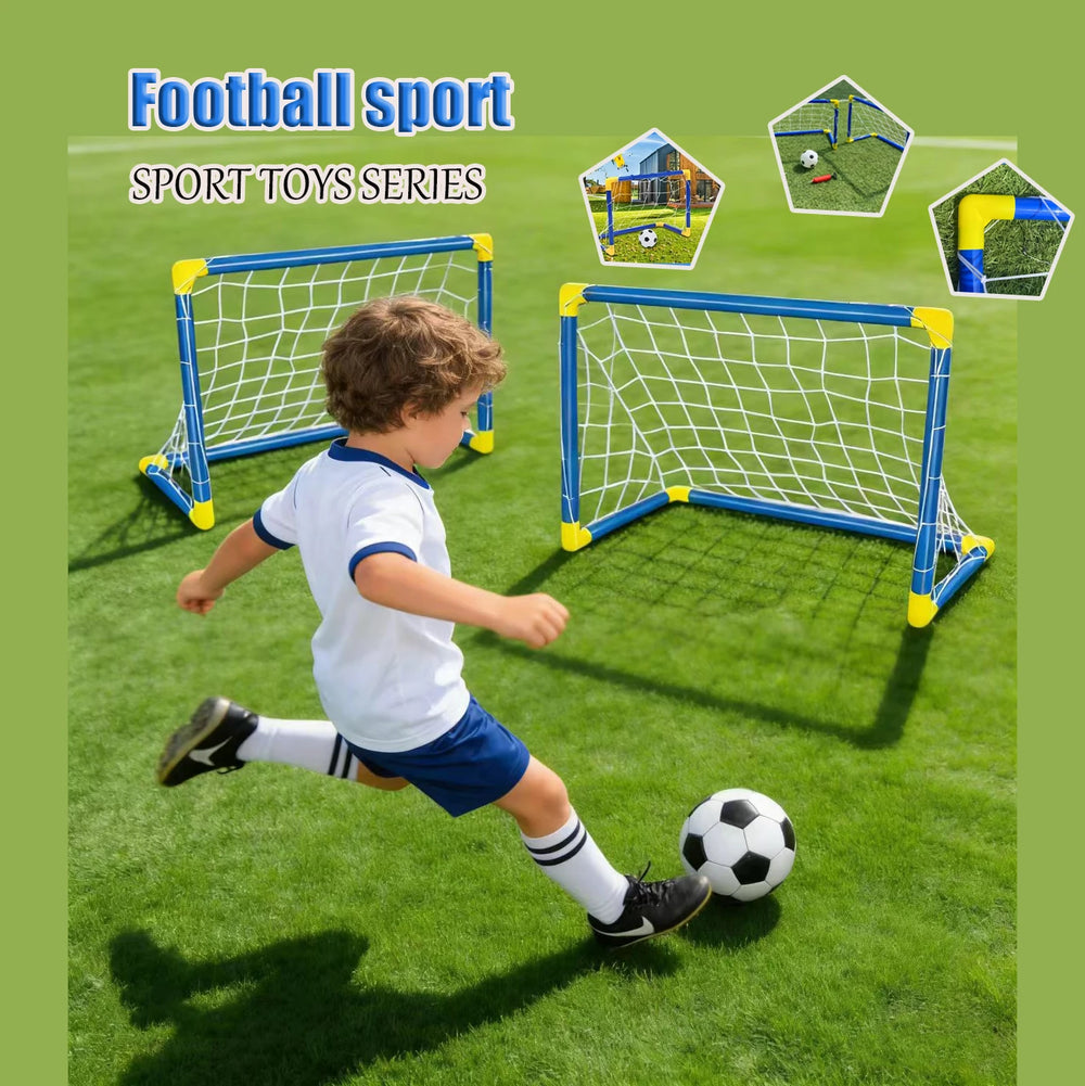 Portable Kids Soccer Goal Set with Ball – 2 Pack