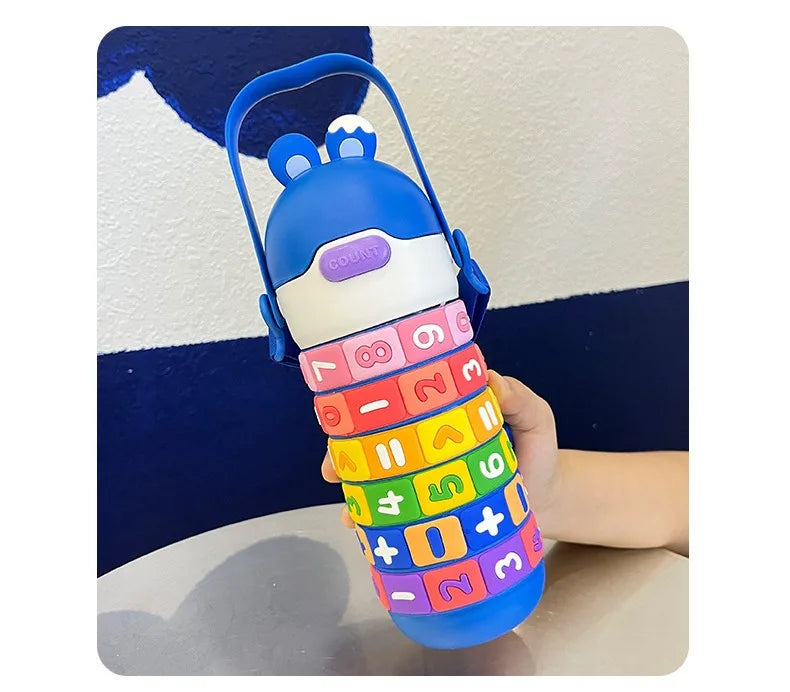 Kids Thermal Water Bottle – Digital Puzzle Straw Cup - Toki Toy Box