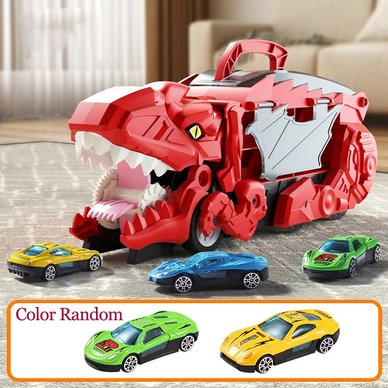 Folding Dino Transporter Track Set – Kids Racing Play – Size Reference | Toki Toy Box