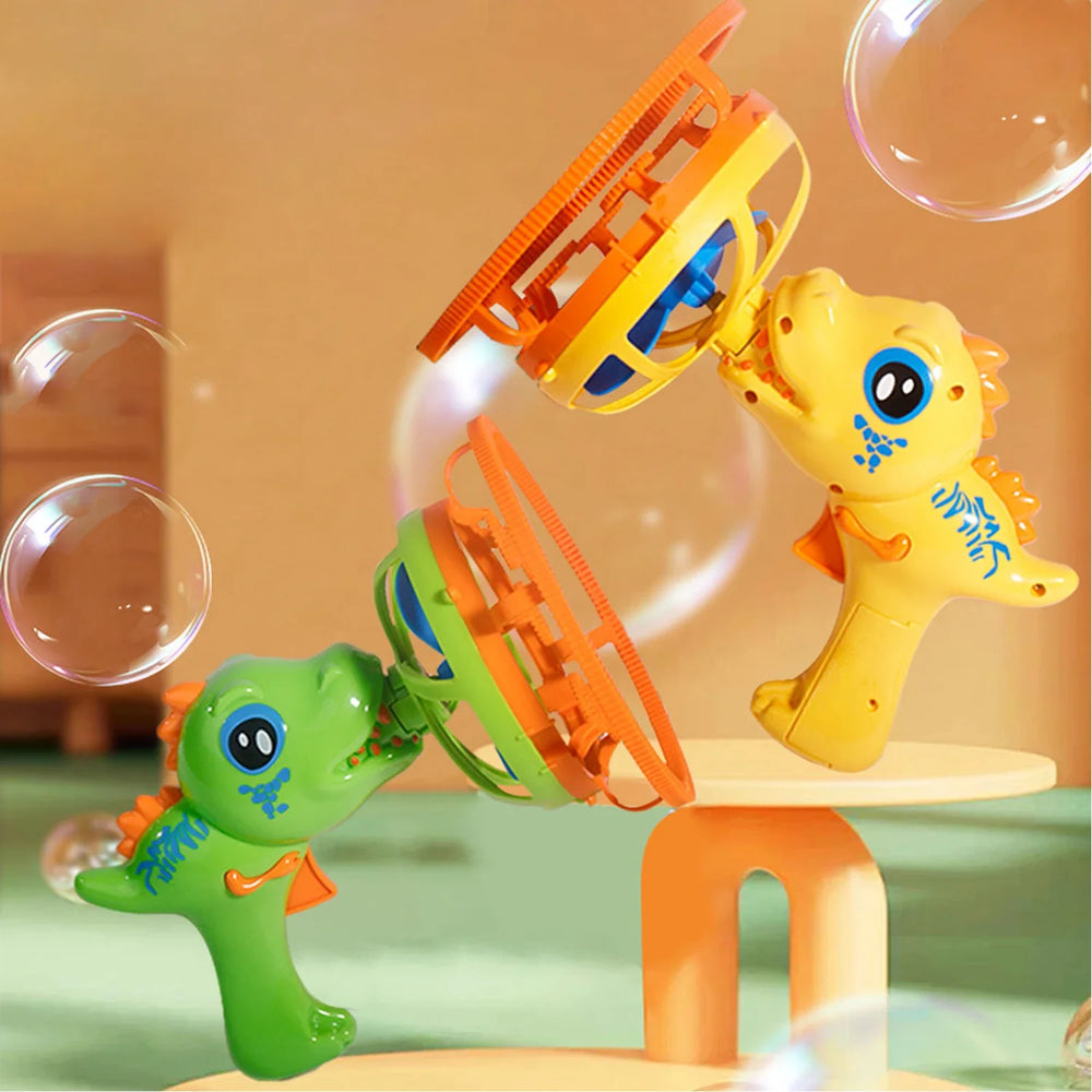 Dinosaur Bubble Gun Toy – Automatic Bubble Blaster – Side View | Toki Toy Box