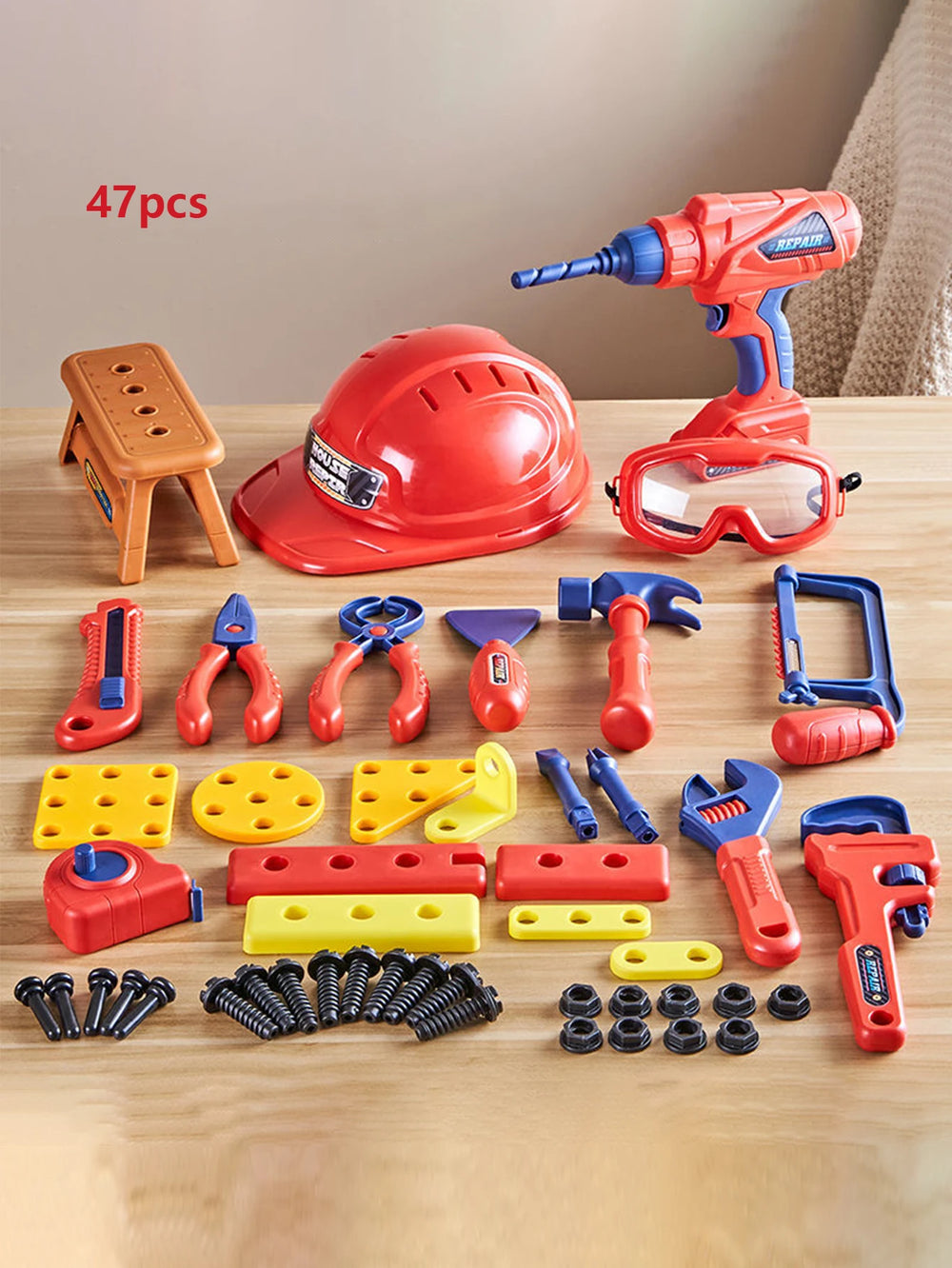 Kids Electric Drill Workbench – 46-48 Piece Tool Set
