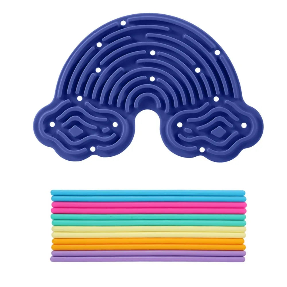 Rainbow String Sensory Board – Double-Sided Fidget