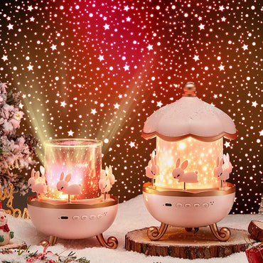 Starry Sky Projection Night Light Carousel Horse