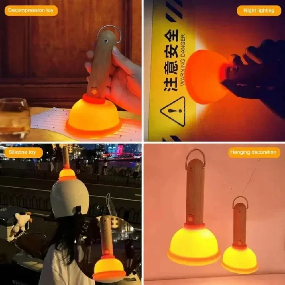 Funny Plunger Night Light – USB Silicone Lamp for Kids & Rooms - Toki Toy Box