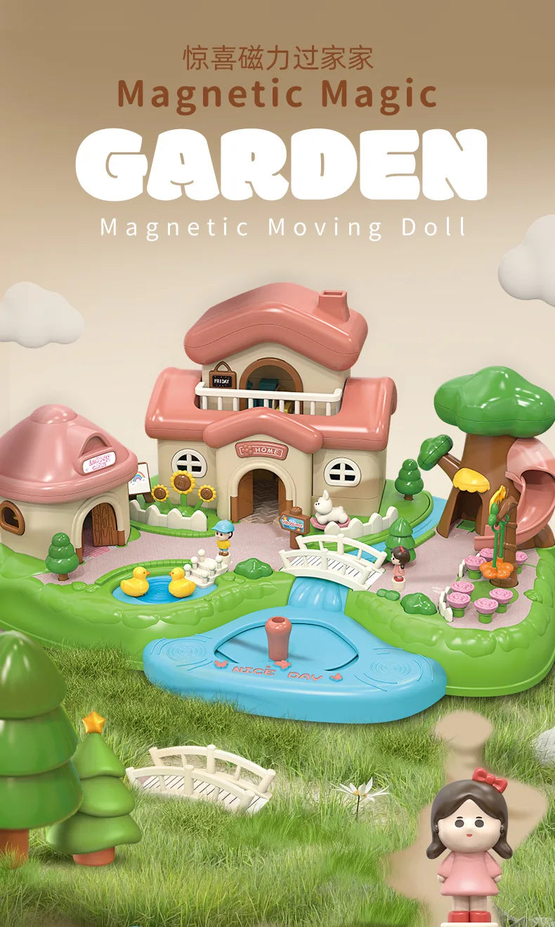 Magnetic Dollhouse Playset – Creative Princess Toy for Kids - Toki Toy Box