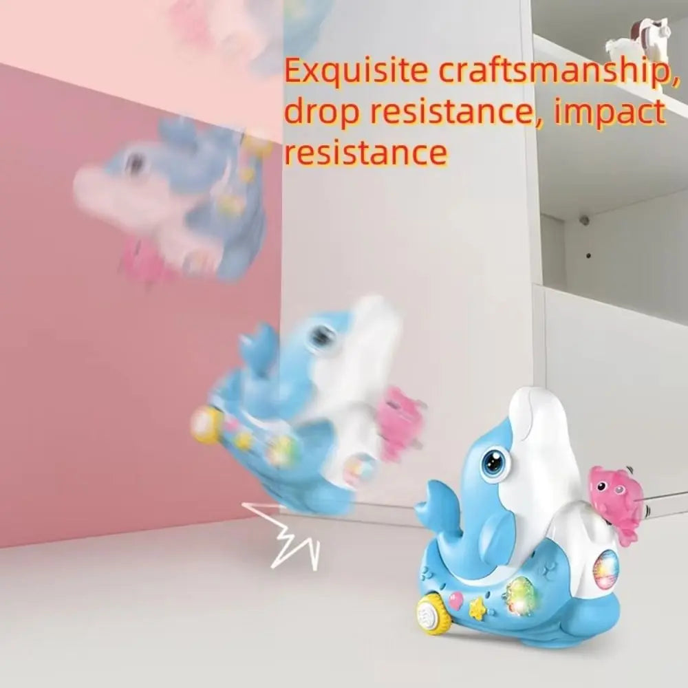 LED Dolphin Walking Toy – Musical Ball Blower – Size Reference | Toki Toy Box