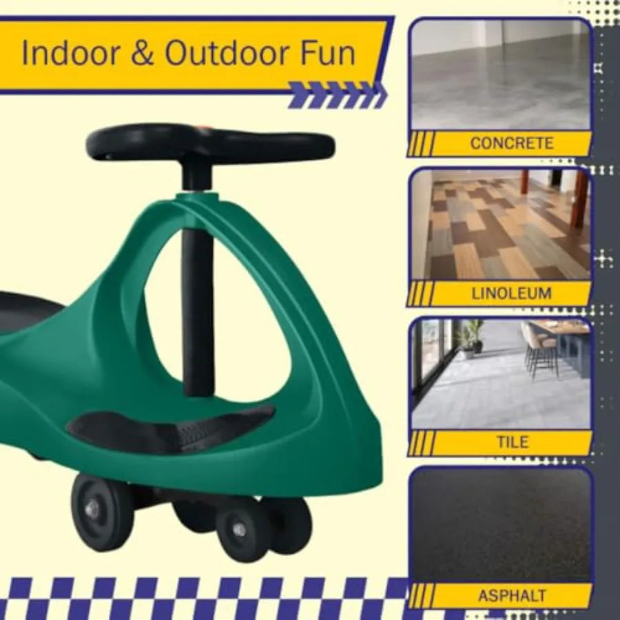 Wiggle Car – Green Color Side View | Toki Toy Box