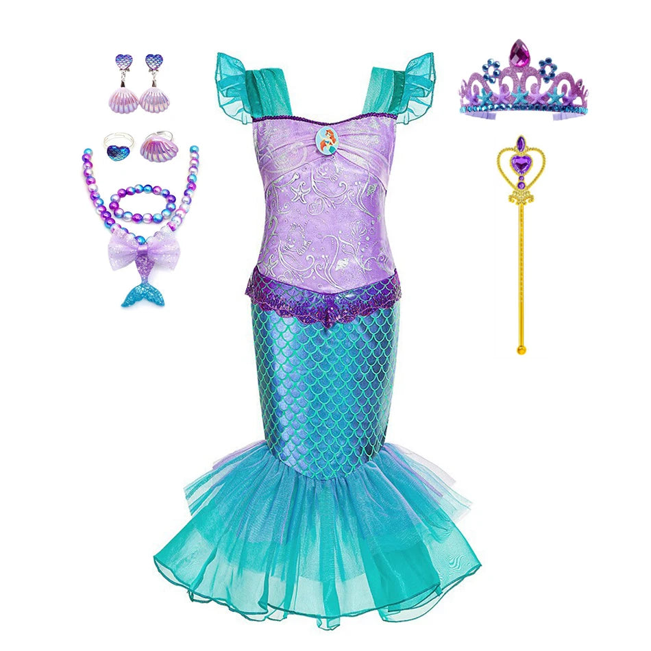 Sparkling Ocean Princess Dress for Kids