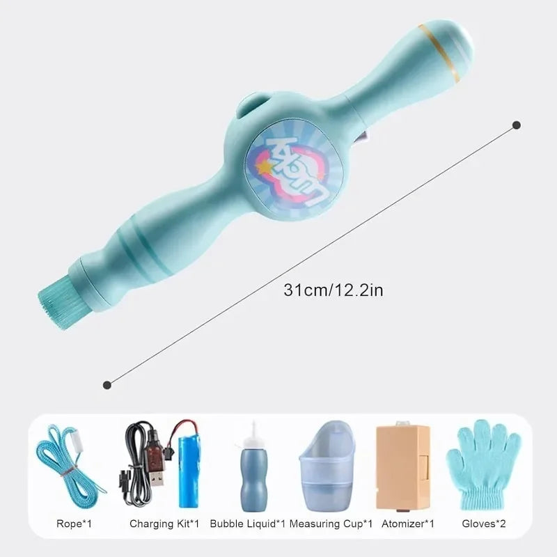 Elastic Smog Bubble Machine Set – Portable Outdoor Bubble Blower with Bubble Water