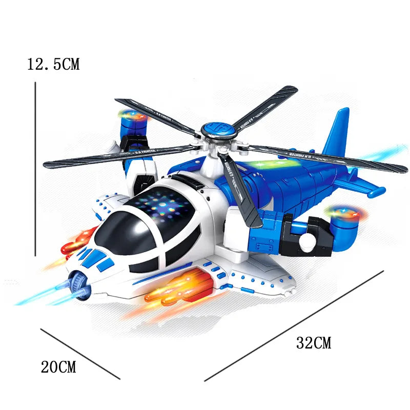 Kids Helicopter Toy – Lights & Sounds Diecast Plane
