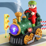 Classic Electric Steam Train Toy with LED, Music & Smoke – Battery Operated