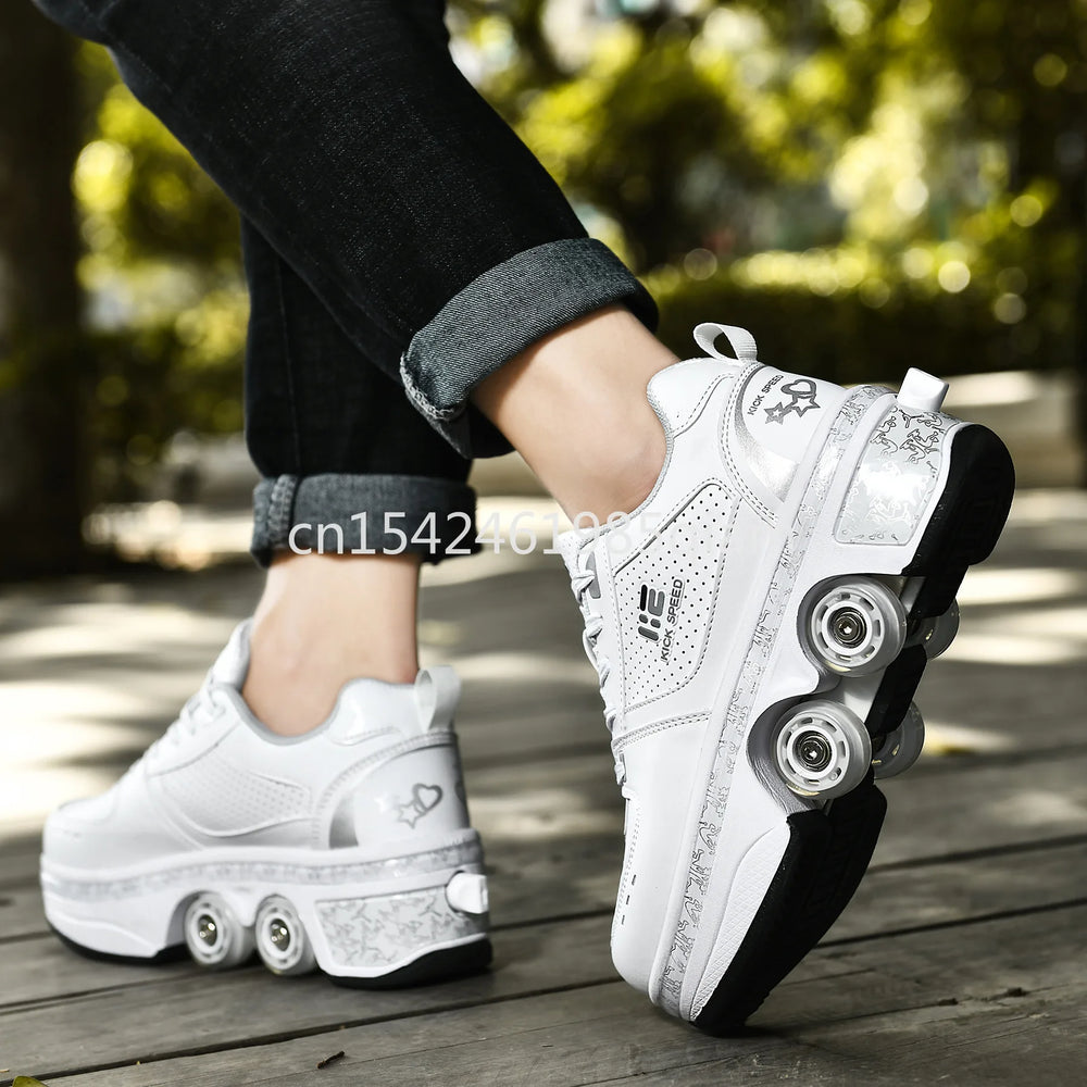 Transform Roller Shoes With Hidden Wheels