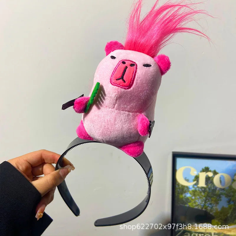 Cute Capy Plush Headband for Fun Hair Styling