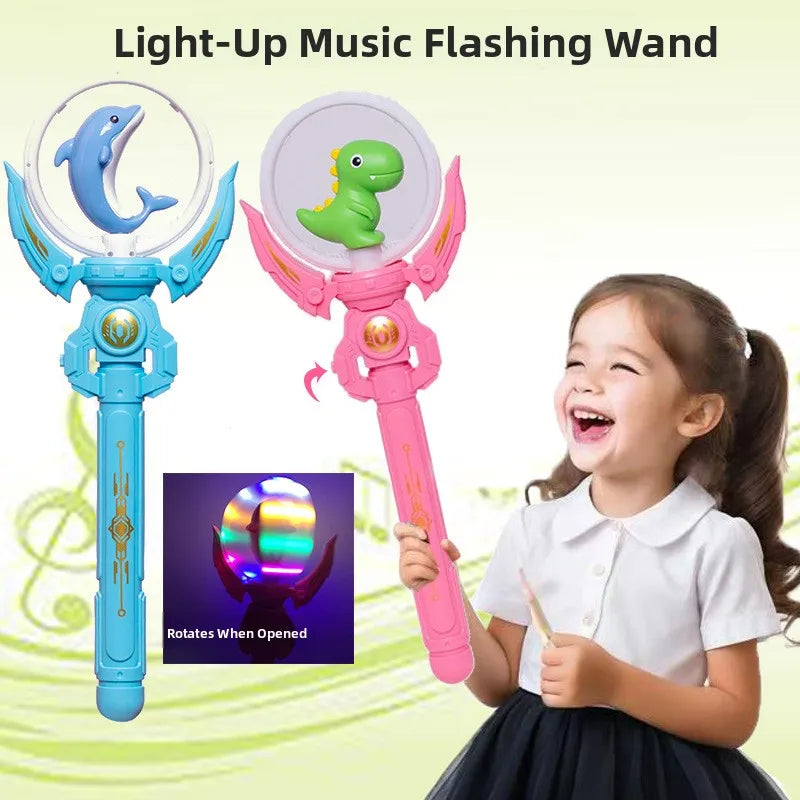 LED Windmill Toy – Glowing Spinning Light Wand for Kids – Side View | Toki Toy Box