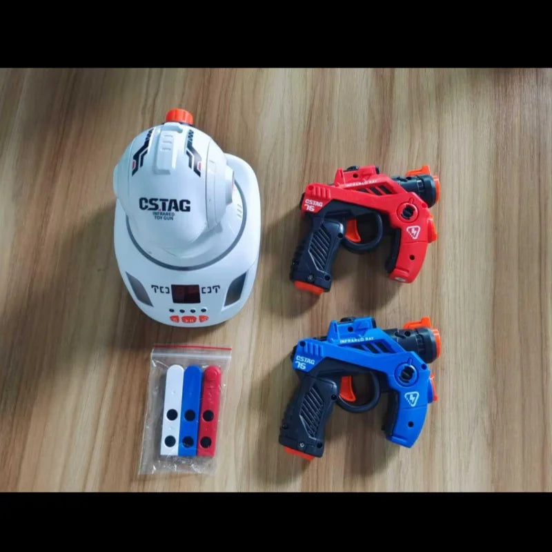 Close-up of the black infrared toy pistol