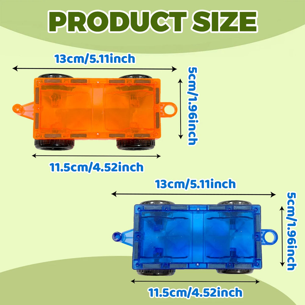 2-Pack Magnetic Car Base for Building Blocks