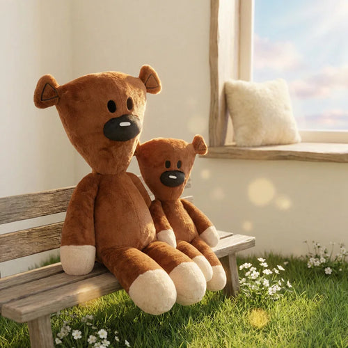 Funny Teddy Plush – Silly Classic Bear Pillow - Toki Toy Box