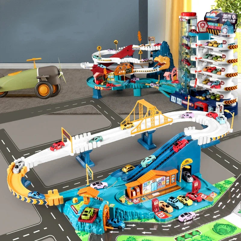 Dinosaur Rail Adventure Set – Interactive Racing Track Toy