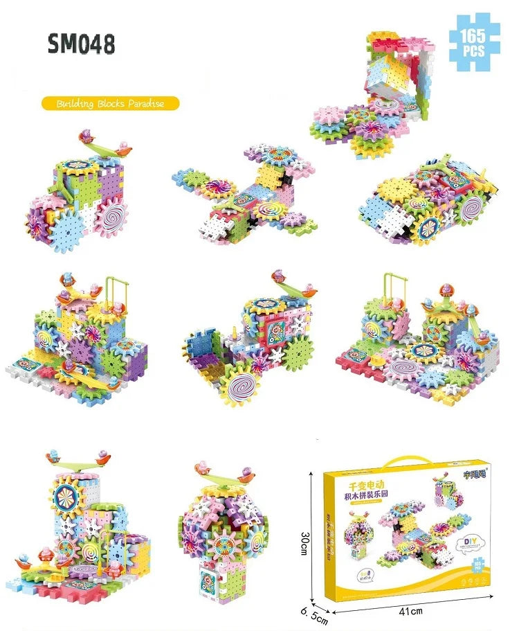 Electric Gear Building Blocks – Motorized STEM Set