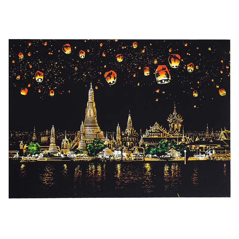 Scratch Art City Landmarks Kit – Creative DIY Decor