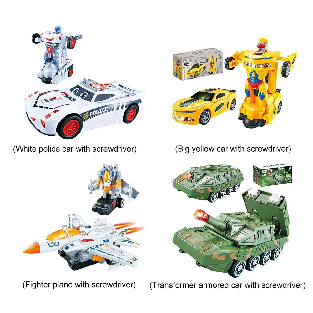 Electric Dancing Deformation Car Toy with Lights & Music – Robot Transforming Car