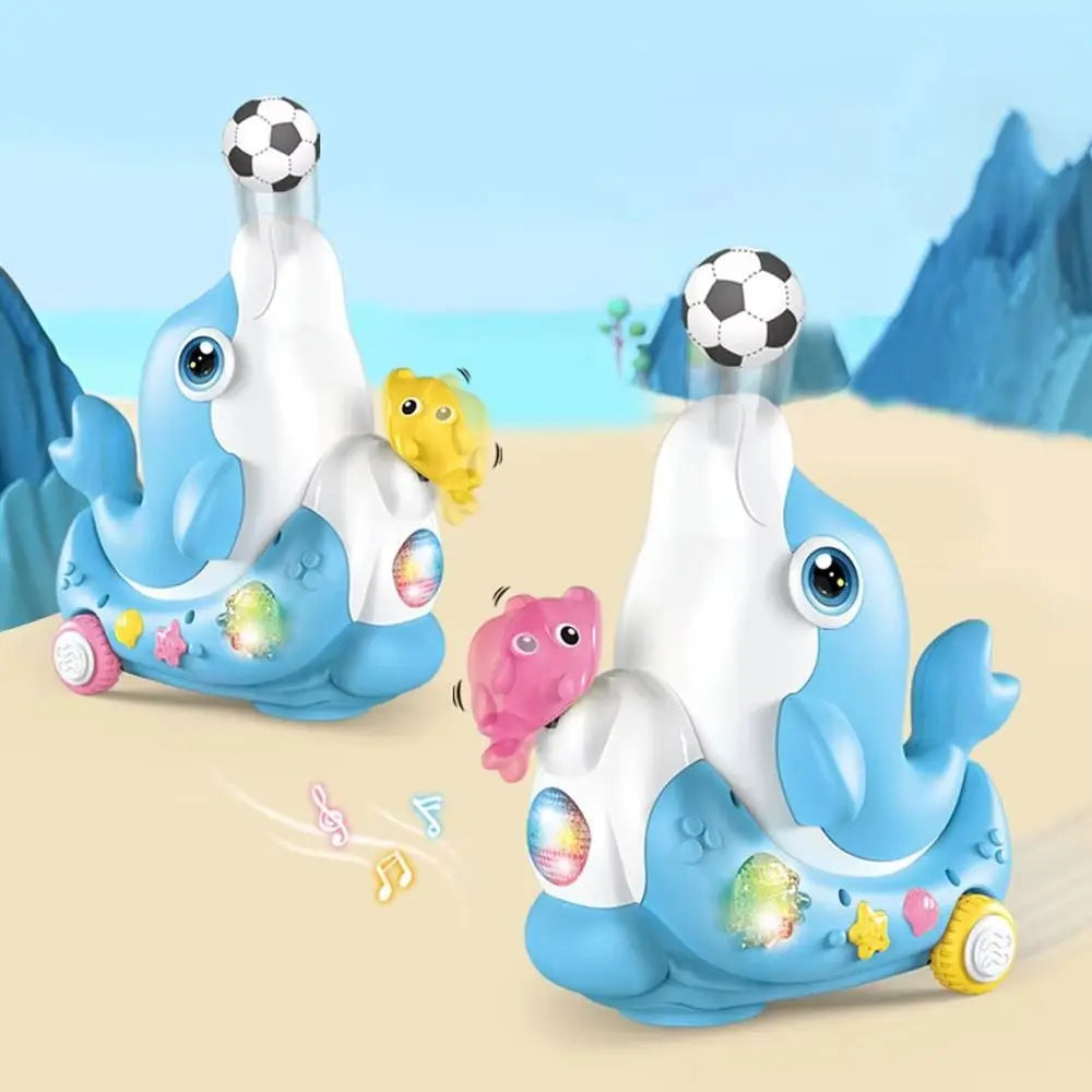 LED Dolphin Walking Toy – Musical Ball Blower – In Use | Toki Toy Box
