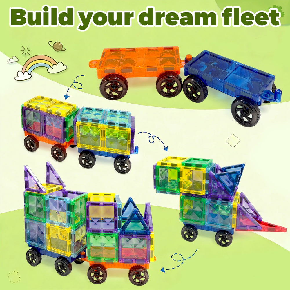 2-Pack Magnetic Car Base for Building Blocks