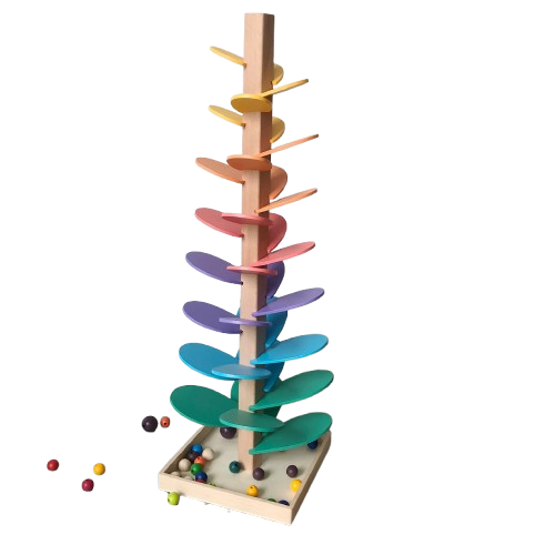 Wooden Petal Marble Run – Creative Building Toy for Kids
