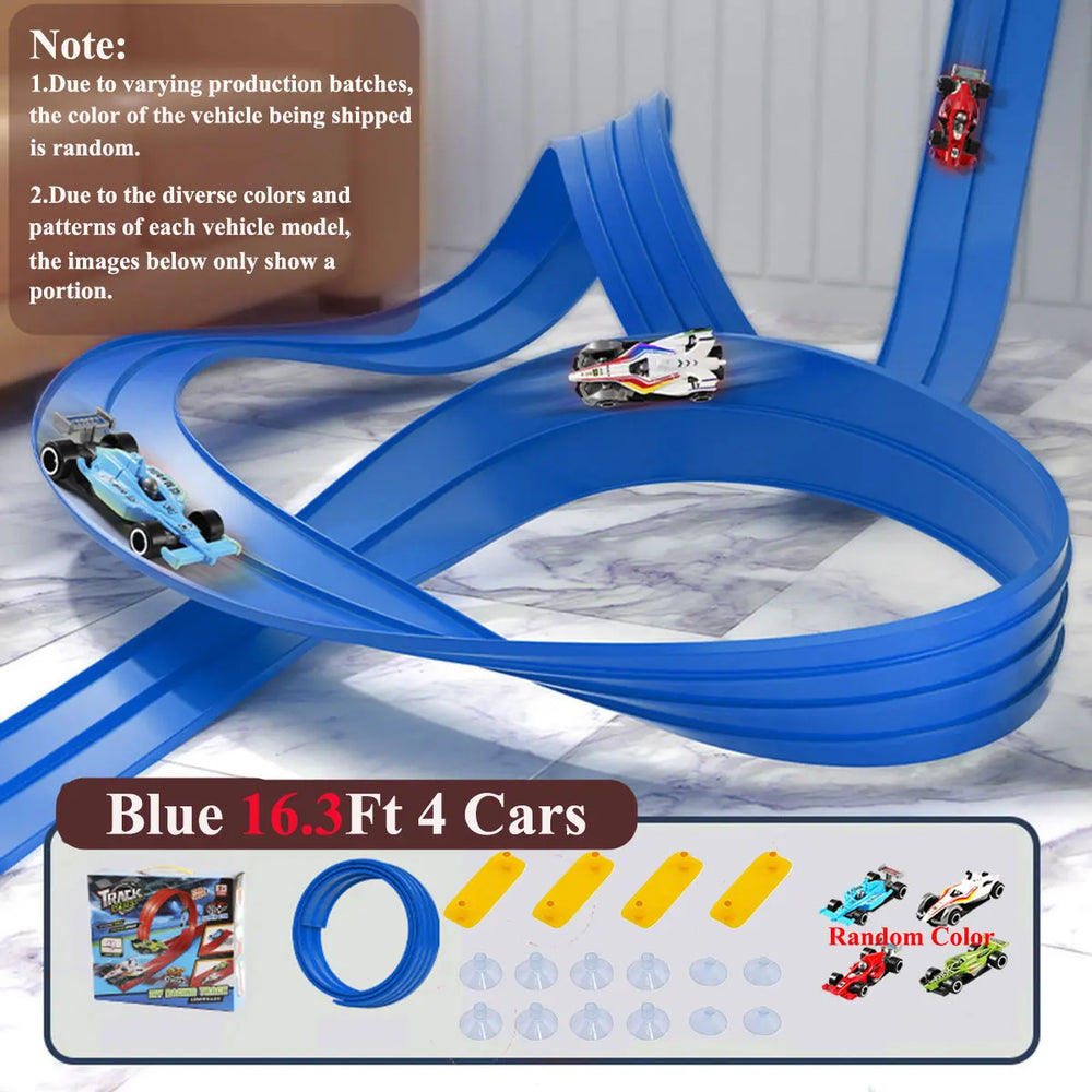 Flexible Roll-Up Race Track – Double-Lane Car Ramp