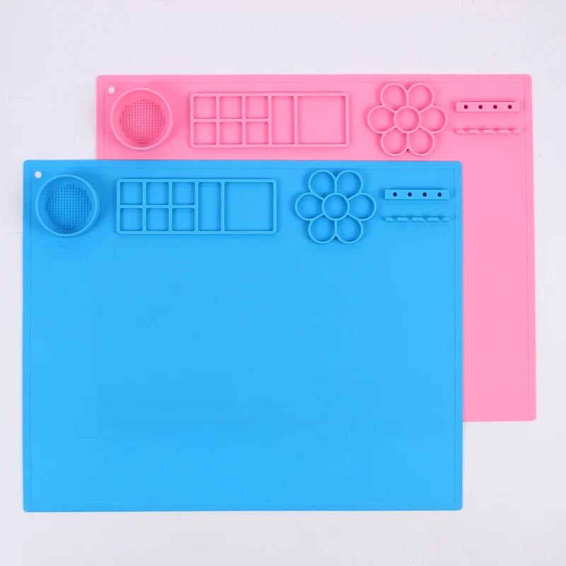 Silicone Art Mat with Brush Holder for Creative Kids