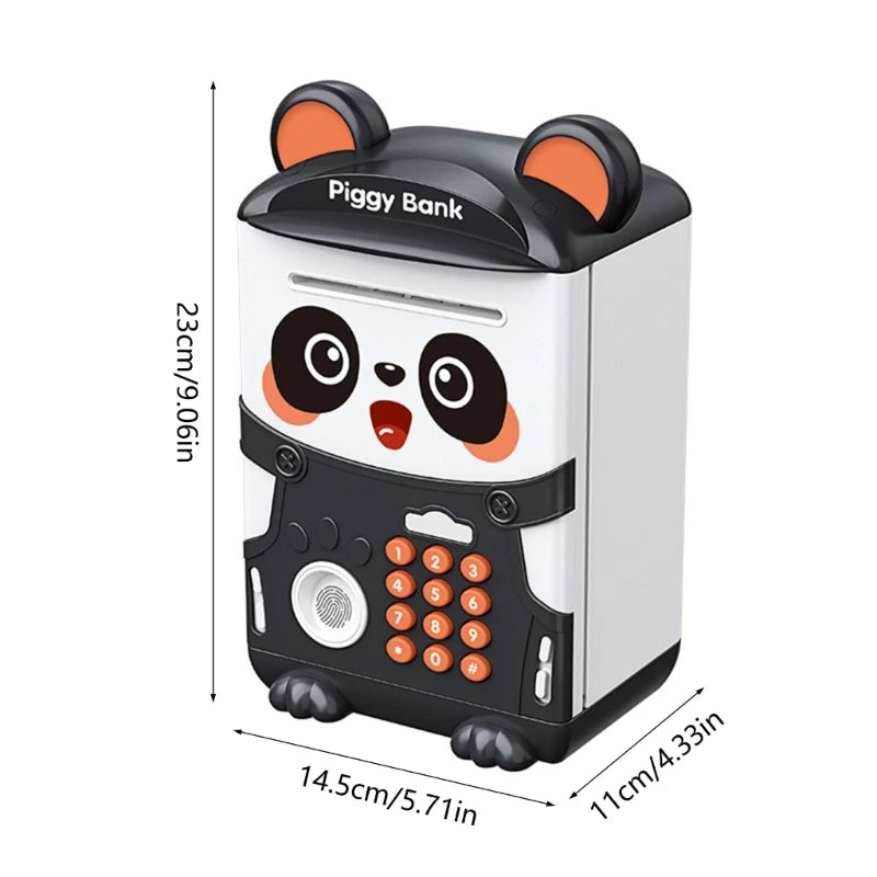 Electric Piggy Bank Kawaii Panda Moneybox Password Fingerprint Banks To Save Cash Coin Toy for Children Birthday Christmas Gifts