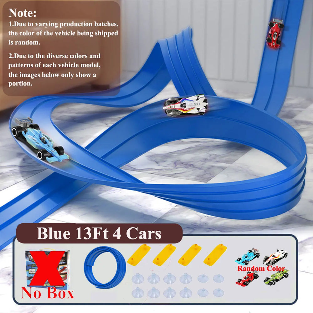 Flexible Roll-Up Race Track – Double-Lane Car Ramp