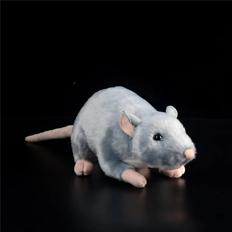 Realistic Gray Mouse Plush Toy for Animal Lovers