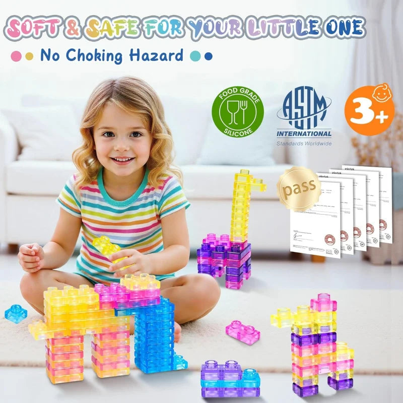 40-Piece Squishy Jelly Blocks – Sensory Building Set