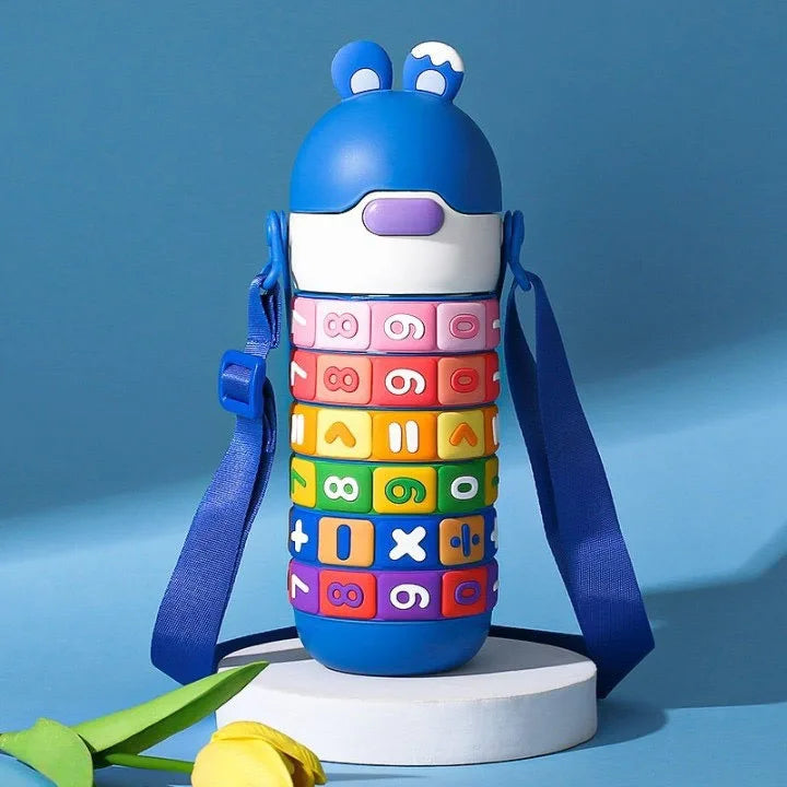 Kids Thermal Water Bottle – Digital Puzzle Straw Cup - Toki Toy Box