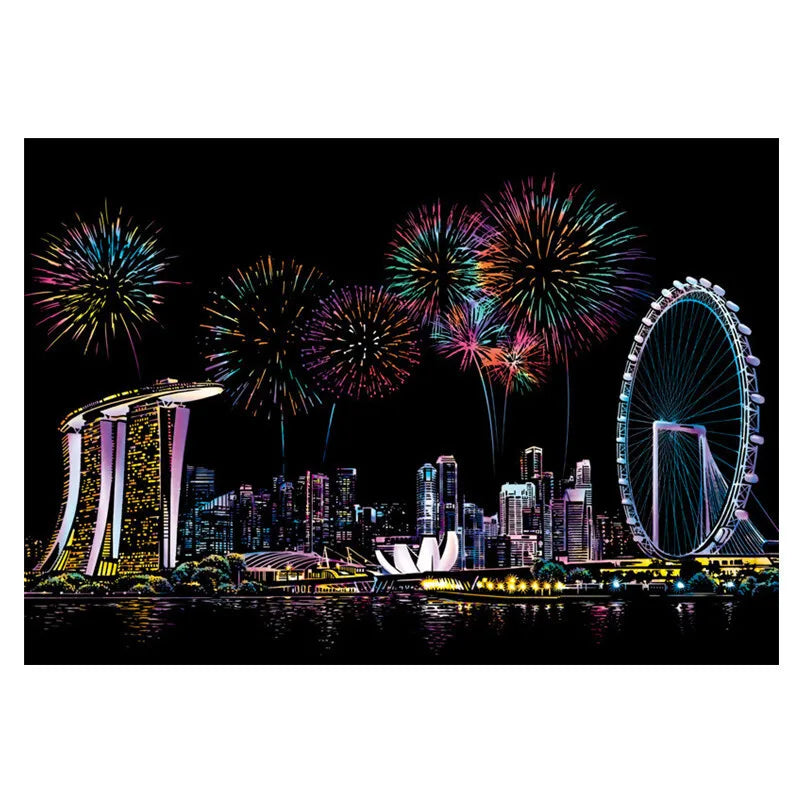 Scratch Art City Landmarks Kit – Creative DIY Decor